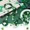 200 Pieces St. Patrick's Day Wood Beads Green Wood Spacer Round Beads St. Patrick's Day Wooden Craft Kits for DIY Crafts Garland Home Party Decor Ornaments (Shamrocks Style)